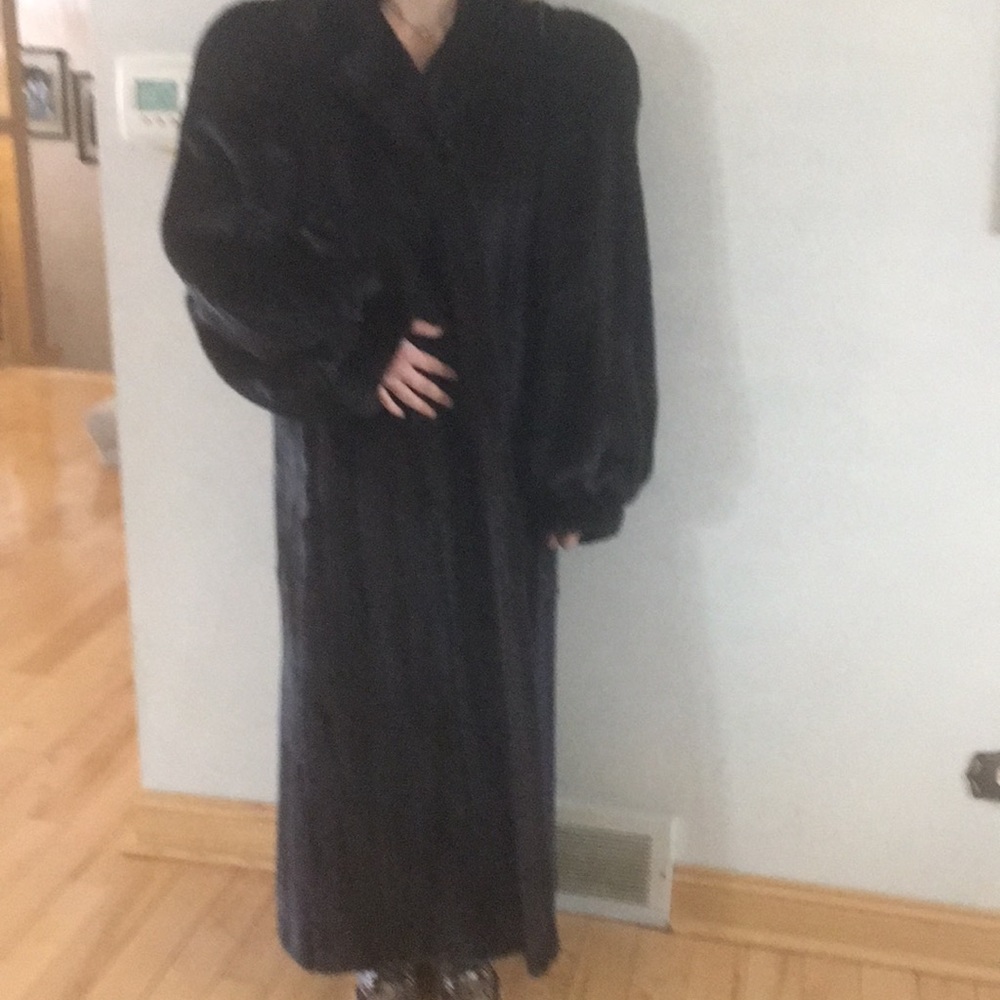 Mink and leather coat